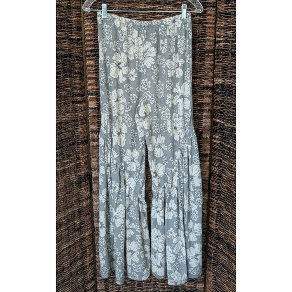 Ces Femme Boho Flare Pants High Waist Bell Bottom Stretch Hippie Cottagecore Med - Picture 2 of 6